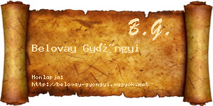 Belovay Gyöngyi névjegykártya